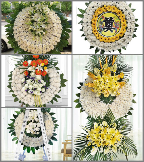 广东江门市台山市台城街道安步村花圈速递